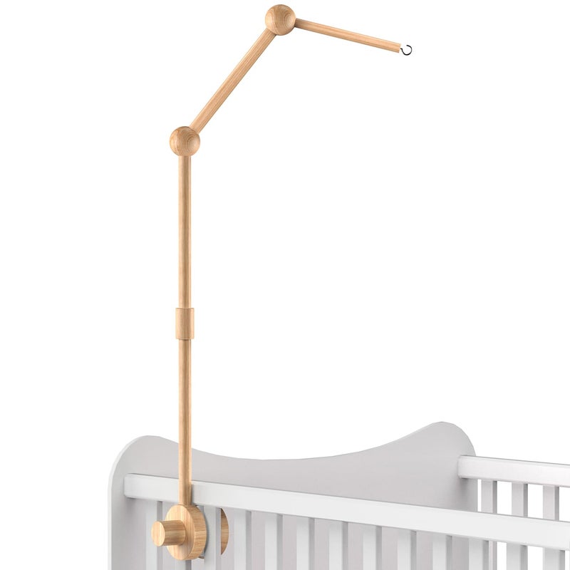 FEISIKE Crib Mobile Arm, Natural Beech Wooden Mobile Arm for Crib, Baby Mobile Hanger for Girls Boys Baby Nursery Decor 33.86 inch - Image 1
